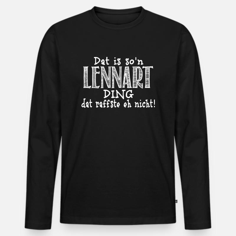 lennart - Männer Premium Bio Langarmshirt - Schwarz