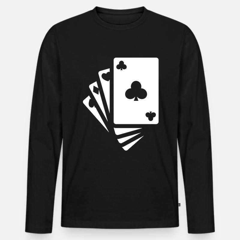 Karten Icon Symbol - Männer Premium Bio Langarmshirt - Schwarz