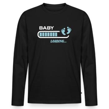 Baby downloading gift birth - Men's Premium Organic Long Sleeve Shirt - black - Front - Nico (187cm)