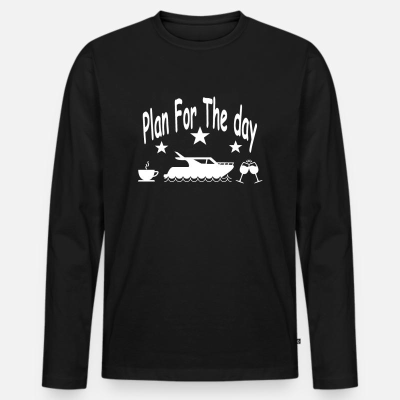 Boot - Männer Premium Bio Langarmshirt - Schwarz