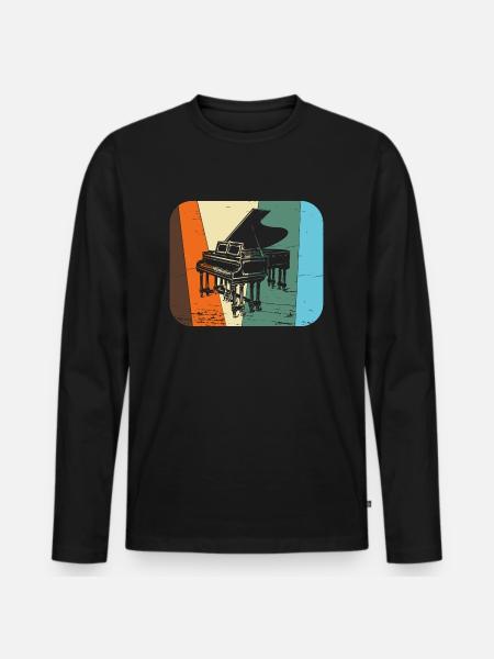 Grand Piano / Piano - Men's Premium Organic Long Sleeve Shirt - black