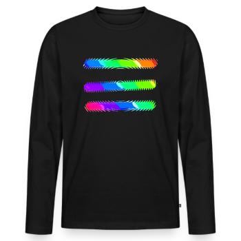 Lignes | Lignes ondulées | symboles | Modèle - T-shirt manches longues Premium bio Homme - noir - Devant - Nico (187cm)