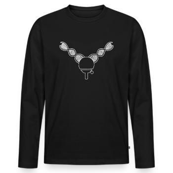 Tennis de table bat Joueur de tennis de table Tennis de table - T-shirt manches longues Premium bio Homme - noir - Devant - Nico (187cm)
