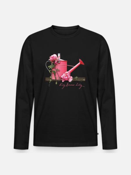 Easy Summer Living - Männer Premium Bio Langarmshirt - Schwarz