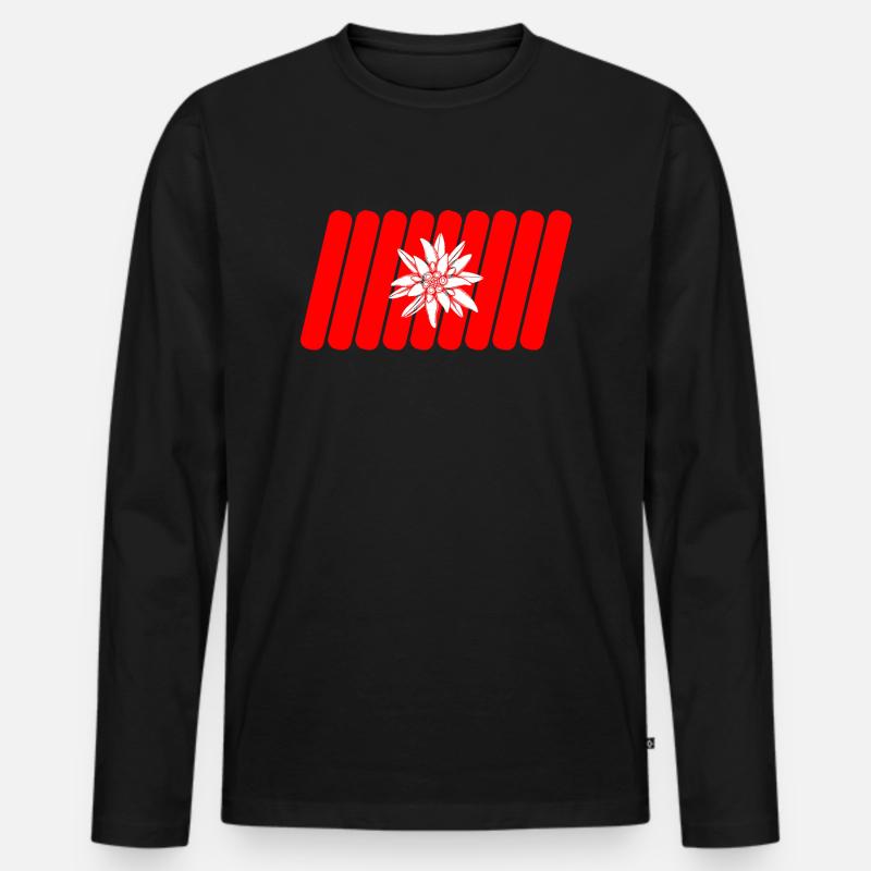 Schweizer Flagge - Männer Premium Bio Langarmshirt - Schwarz