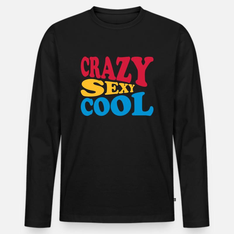 crazy sexy cool Design - Männer Premium Bio Langarmshirt - Schwarz