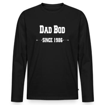 Dad Bod since 1986 - Männer Premium Bio Langarmshirt - Schwarz - Vorne - Nico (187cm)