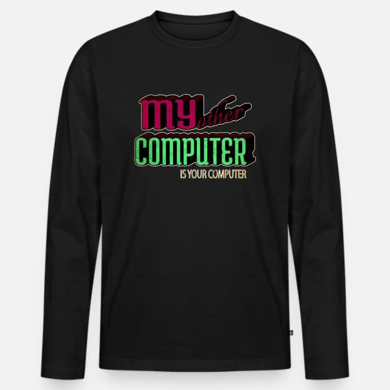 present hacking coding hacking computer - Männer Premium Bio Langarmshirt - Schwarz