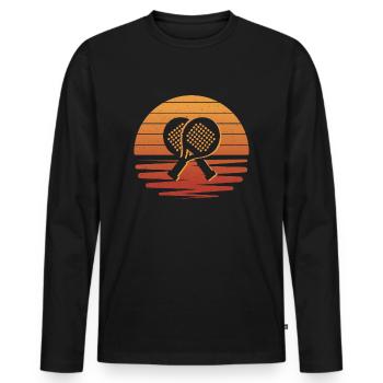 Padel Tennis Padel Player Retro Padel Tennis - Men's Premium Organic Long Sleeve Shirt - black - Front - Nico (187cm)