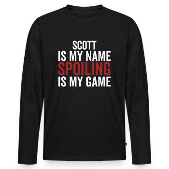 Scott ist mein Name Verderben ist mein Spiel - Männer Premium Bio Langarmshirt - Schwarz - Vorne - Nico (187cm)