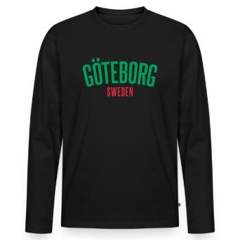 Göteborg - T-shirt manches longues Premium bio Homme - noir - Devant - Nico (187cm)