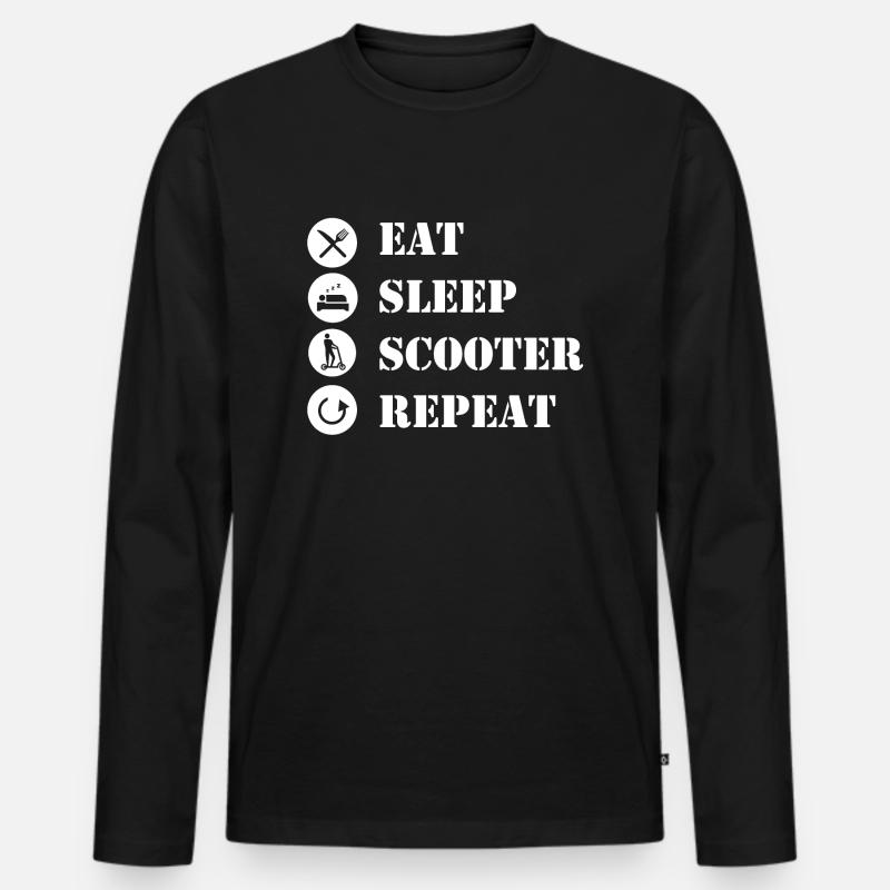 E-Scooter E-Roller Scooter - Männer Premium Bio Langarmshirt - Schwarz