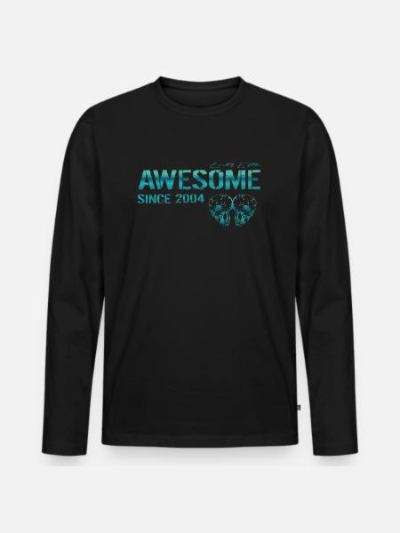 Awesome since 2004 Geschenk - Männer Premium Bio Langarmshirt - Schwarz