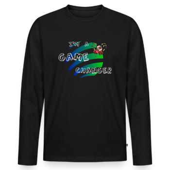 Changer la donne - changer le résultat - T-shirt manches longues Premium bio Homme - noir - Devant - Nico (187cm)