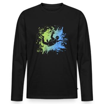 Fallschirmspringen Fallschirm Fallschirmspringer - Männer Premium Bio Langarmshirt - Schwarz - Vorne - Nico (187cm)