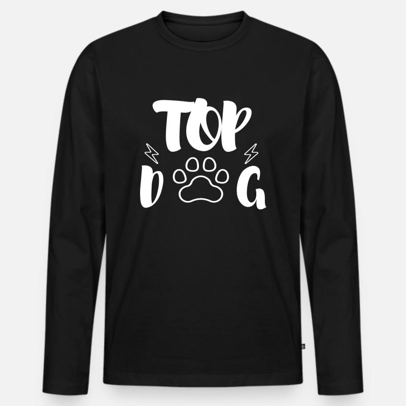 TOP DOG - Männer Premium Bio Langarmshirt - Schwarz