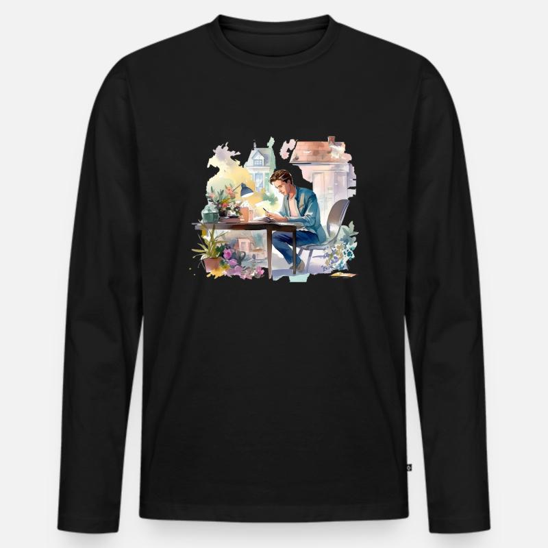 Alone without you - Men's Premium Organic Long Sleeve Shirt - black