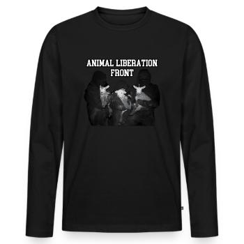 Animal Liberation Front rescued lambs - Männer Premium Bio Langarmshirt - Schwarz - Vorne - Nico (187cm)