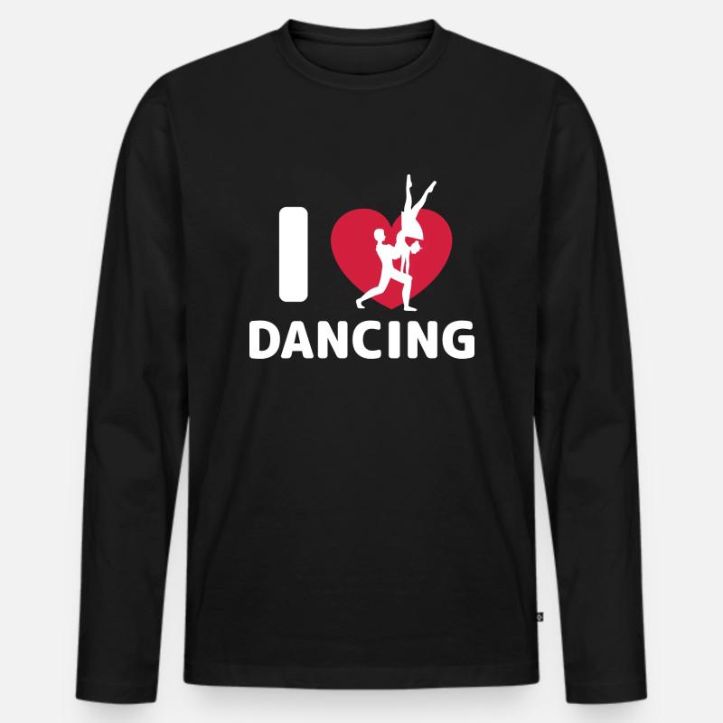 Dancing Dance Music - Männer Premium Bio Langarmshirt - Schwarz