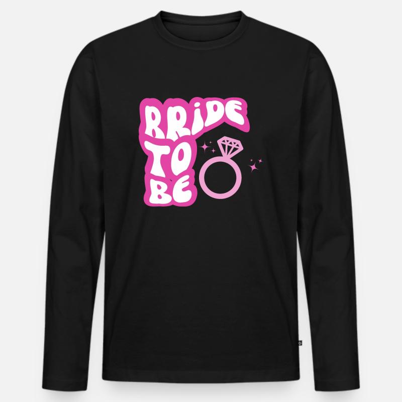 Braut soll rosa sein - Männer Premium Bio Langarmshirt - Schwarz