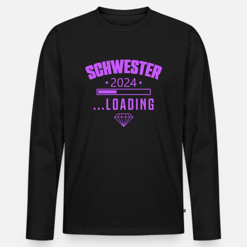 schwester 2024 loading - Männer Premium Bio Langarmshirt - Schwarz