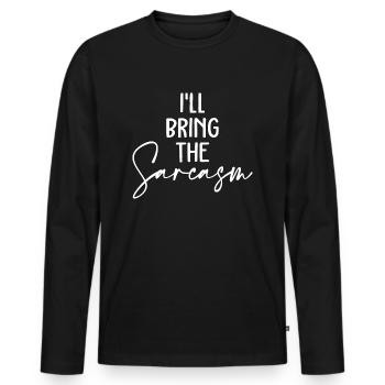 J’apporterai la chemise sarcastique drôle impertinent ami - T-shirt manches longues Premium bio Homme - noir - Devant - Nico (187cm)