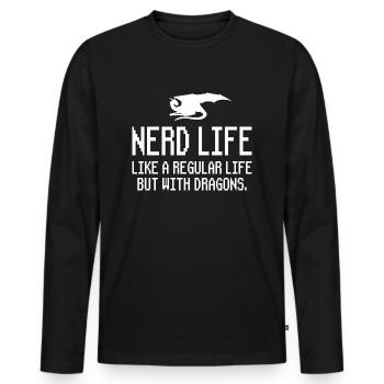 Gaming Gamer Nerd Life Dicton - T-shirt manches longues Premium bio Homme - noir - Devant - Nico (187cm)