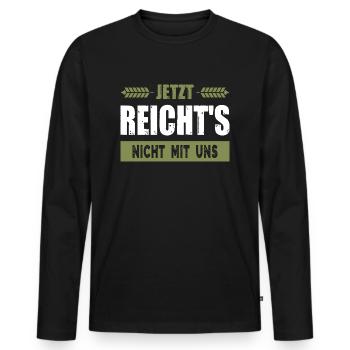 Bauernproteste 2024 Bauernprotest Bauerndemo Demo - Männer Premium Bio Langarmshirt - Schwarz - Vorne - Nico (187cm)