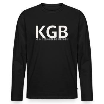 Kerzgesunder Biertrinker | Bier, grillen, Party - Männer Premium Bio Langarmshirt - Schwarz - Vorne - Nico (187cm)