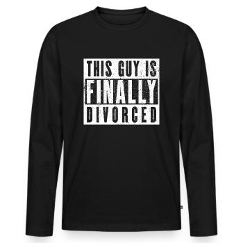 Endlich geschieden - Dieser Kerl ist frei! - Männer Premium Bio Langarmshirt - Schwarz - Vorne - Nico (187cm)