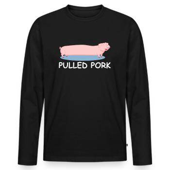 Pulled Pork | Schwein, Grill, Party, Fleisch - Männer Premium Bio Langarmshirt - Schwarz - Vorne - Nico (187cm)