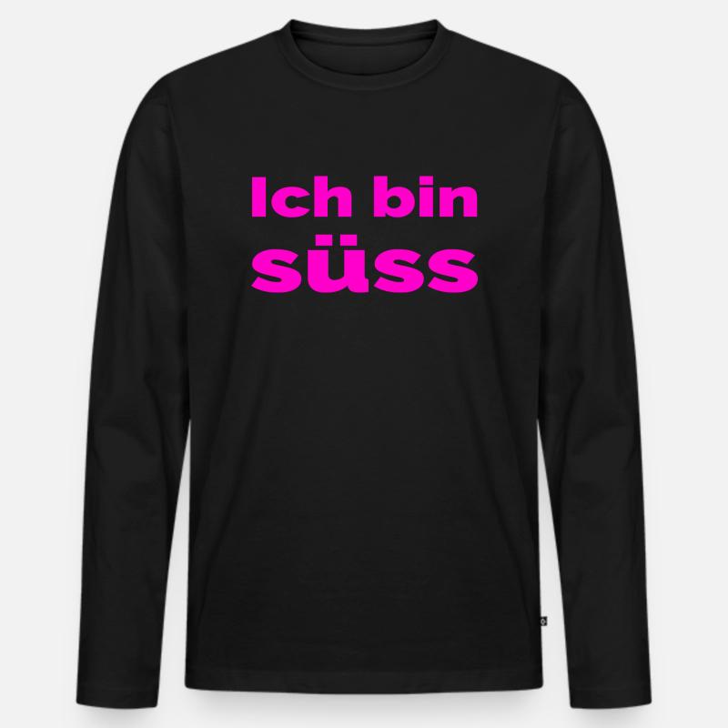 Süss - Männer Premium Bio Langarmshirt - Schwarz