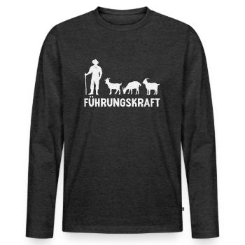 Ziegen Führungskraft Ziegenbock Landwirt Ziege - Männer Premium Bio Langarmshirt - Anthrazit meliert - Vorne - Nico (187cm)