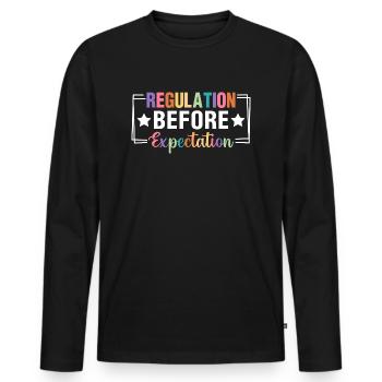 Regulation before Expectation Pedagogy - Men's Premium Organic Long Sleeve Shirt - black - Front - Nico (187cm)