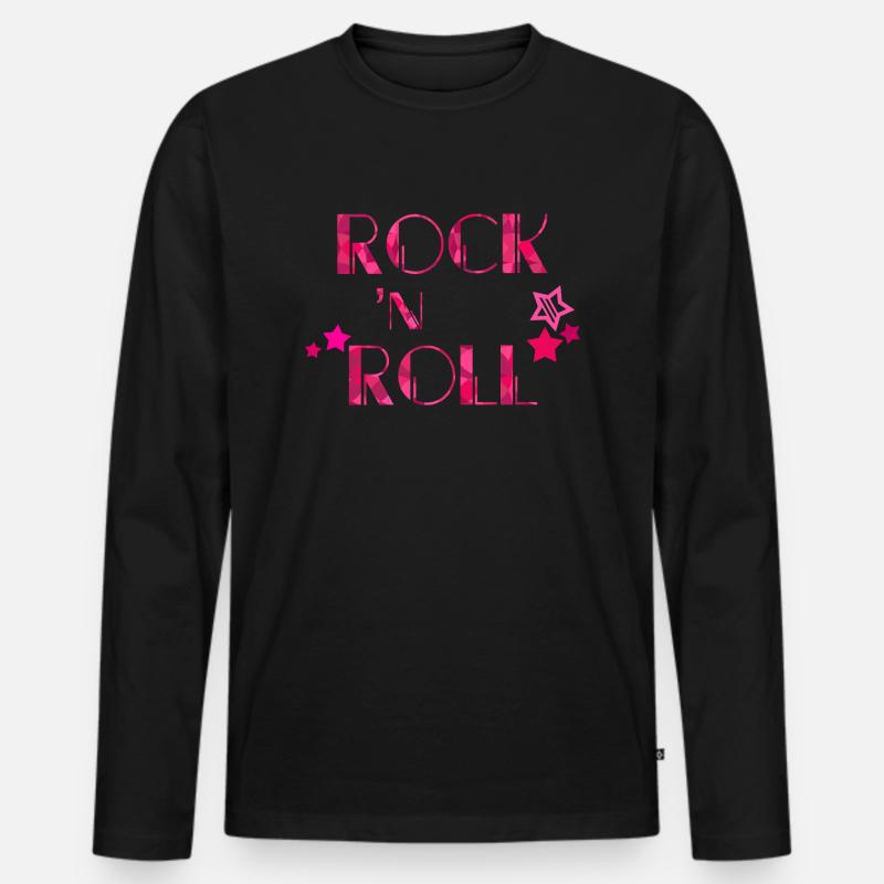 ROCK 'N ROLL - Männer Premium Bio Langarmshirt - Schwarz