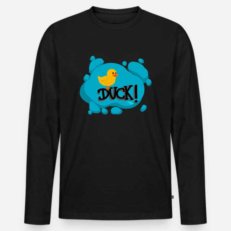Duck! - Calypso Blous - Männer Premium Bio Langarmshirt - Schwarz