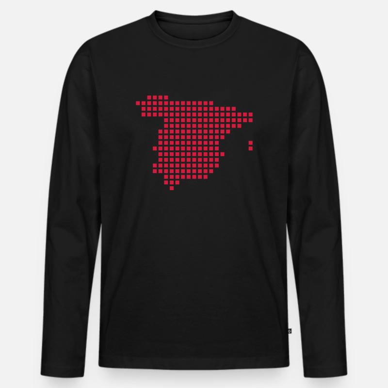 Spanien - Männer Premium Bio Langarmshirt - Schwarz