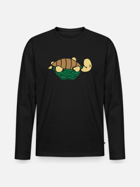 Schildkröte - Männer Premium Bio Langarmshirt - Schwarz