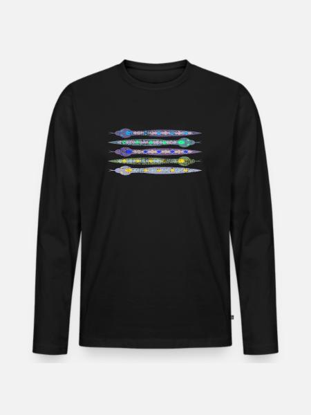 snakes - Men's Premium Organic Long Sleeve Shirt - black
