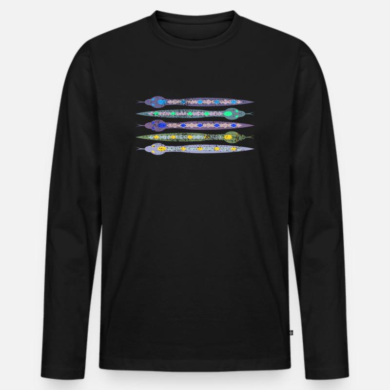 Schlangen - Männer Premium Bio Langarmshirt - Schwarz