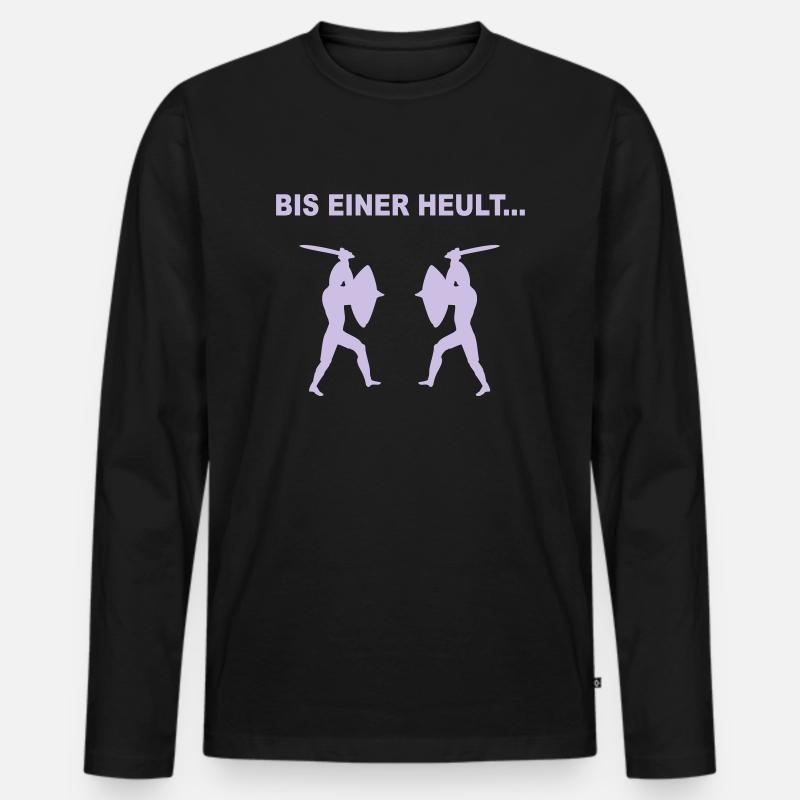 Bis einer heult... - Männer Premium Bio Langarmshirt - Schwarz