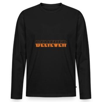 Christian, faith, believer, believer - Men's Premium Organic Long Sleeve Shirt - black - Front - Nico (187cm)