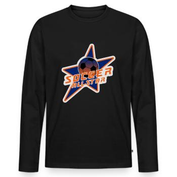 Star du football - T-shirt manches longues Premium bio Homme - noir - Devant - Nico (187cm)