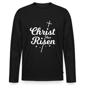 Christian - Joyeuses Pâques - Christian - T-shirt manches longues Premium bio Homme - noir - Devant - Nico (187cm)