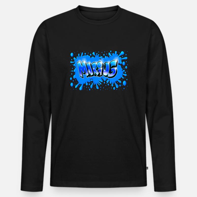 Marius Splash Graffiti - Männer Premium Bio Langarmshirt - Schwarz