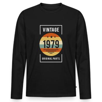 1979 Original - Männer Premium Bio Langarmshirt - Schwarz - Vorne - Nico (187cm)