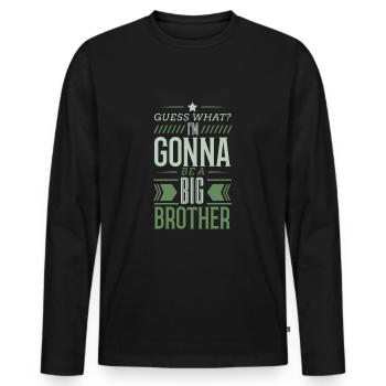 Older brother - Men's Premium Organic Long Sleeve Shirt - black - Front - Nico (187cm)