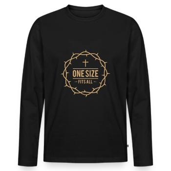 Couronne d'épines - conception chrétienne - T-shirt manches longues Premium bio Homme - noir - Devant - Nico (187cm)