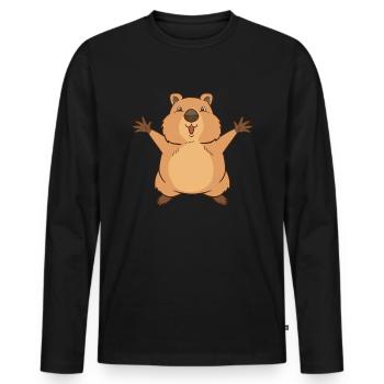 Quokka - möchte umarmen. - Männer Premium Bio Langarmshirt - Schwarz - Vorne - Nico (187cm)