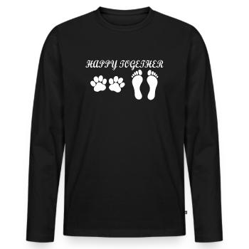 Chien chien - T-shirt manches longues Premium bio Homme - noir - Devant - Nico (187cm)